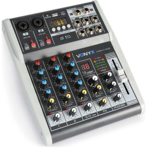 Vonyx VMM-K402 4 kanaals muziekmixer met Bluetooth en effecten