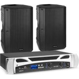 Vonyx set met 2x passieve speakers en versterker - 800W - 12 Inch - Bluetooth