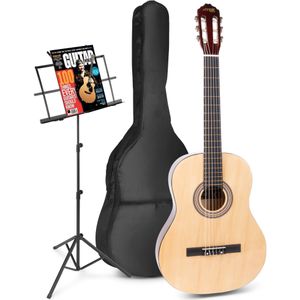MAX SoloArt klassieke akoestische gitaar met muziekstandaard - Hout