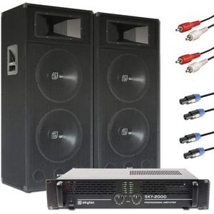 SkyTec SM215 MKII PA Luidspreker en Versterker combinatie 2400W