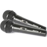 Fenton DM100 - Set van 2 zwarte microfoons voor o.a. karaoke en DJ's