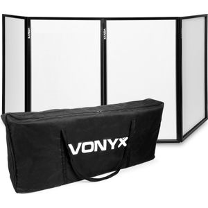 Vonyx DB2 inklapbaar DJ booth scherm met tas - 280 x 120cm totaal - Wit