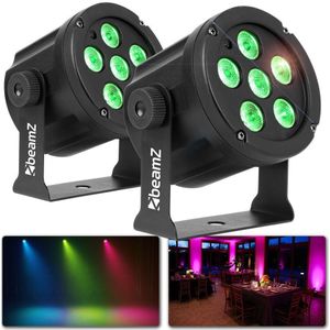 BeamZ SlimPar30 set - Set van 2 stuks SlimPar30 spot met 6x 3W LED's