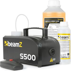 BeamZ S500 rookmachine met reinigings- en rookvloeistof - 500W