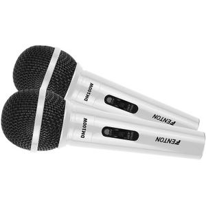 Fenton DM100W - Set van 2 witte microfoons voor o.a. karaoke en DJ's