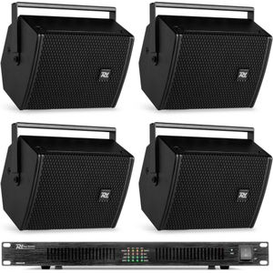 Power Dynamics - PDW5B - Geluidsinstallatie - Zwart - 4 Speakers en Versterker - 800W