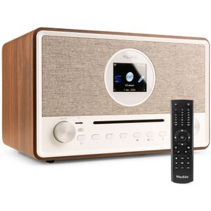 Audizio Lucca stereo DAB radio met cd speler, internetradio, Bluetooth en mp3 speler - Bruin