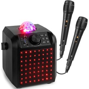 Fenton KAR55B karaoke set met 2 microfoons - Karaoke speaker met Bluetooth en Jelly Ball - Zwart