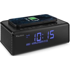 Audizio Cuneo wekkerradio DAB+ - Bluetooth wekker met draadloze oplader - Qi lader