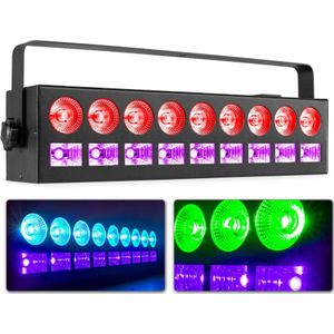 BeamZ LCB99 LED bar met 9x kleuren LED's en 9x blacklight LED's