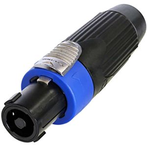 Neutrik - 4-polige Speakon Vrouwelijke Kabelconnector - zwart metaal - NLT4FXX-BAG