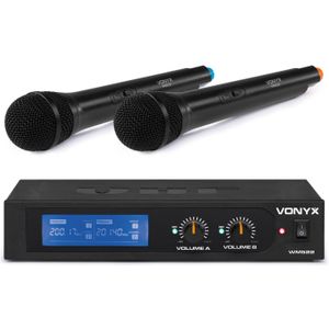 Vonyx WM522 draadloze microfoonset 2-kanaals VHF