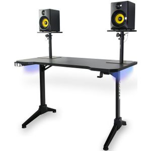 Vonyx DB20 DJ tafel / studio meubel met LED verlichting - 120cm - Zwart