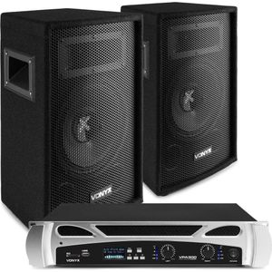 Vonyx DJ geluidsinstallatie 300W met SL8 speakerset & VPA300 Bluetooth versterker