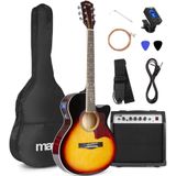 MAX ShowKit elektrisch akoestische gitaarset met 40W versterker - Sunburst