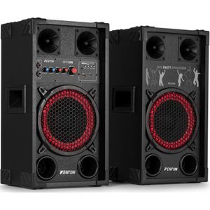 Fenton SPK-108 actieve speakers - PA speakers met Bluetooth - Ingebouwde versterker - 8 inch - 400W
