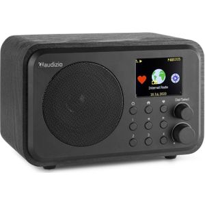 Audizio Venice wifi internet radio, Bluetooth speaker en wekkerradio op accu - Zwart