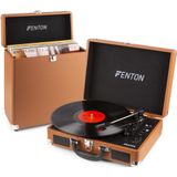 Fenton RP115F platenspeler met Bluetooth en bijpassende koffer - Bruin