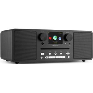 Audizio Naples stereo DAB radio met CD speler, Bluetooth, FM en internetradio - 60W - Zwart
