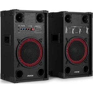 Fenton SPK-110 actieve speakers - PA speakers met Bluetooth - Ingebouwde versterker - 10 inch - 600W
