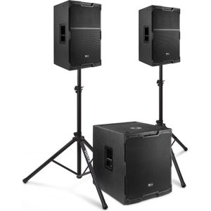 Power Dynamics - PDY2-3 - Actieve Speakerset - 2.1 - 18 inch - 2400W - Met Statieven