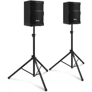Power Dymamics PDY210A actieve speakerset met statieven - 10 inch - 800W - Zwart
