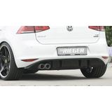 Rieger diffuser | VW Golf 7 VII 2013-2017, ook GTE en GTD | ABS | voor dubbele uitlaatsierstuk links | Glanzend zwart