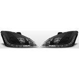 Koplampen LED DRL | Ford Focus 2001-2003 3D/4D/5D | zwart