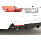 Rieger diffuser | BMW 4-Serie F32 / F33 / F36 2013- | ABS | enkele uitlaat links | incl. gaasinzet | Zwart glanzend