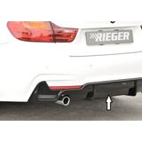 Rieger diffuser | BMW 4-Serie F32 / F33 / F36 2013- | ABS | enkele uitlaat links | incl. gaasinzet | Zwart glanzend