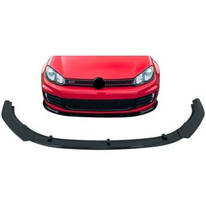 Frontspoiler | Volkswagen | Golf 08-12 3d hat. / Golf 08-12 5d hat. | GTI | MK6 | GTI-Look | 3-delig | glanzend zwart | 01