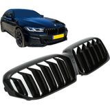 Nieren | BMW | 5-serie 20- 4d sed. G30 LCI / 5-serie Touring 20- 5d sta. G31 LCI | M5-Look | dubbele spijlen | grillen set | Glanzend zwart | 02