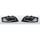 Koplampen Tube Light Real DRL| Audi A6 C5 2001-2004 | zwart