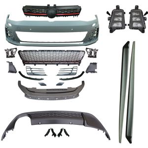 Bodykit | GTI - Look | Volkswagen Golf 7 | Voorbumper, diffusor, side skirts en accessoires | ABS Kunststof | met PDC