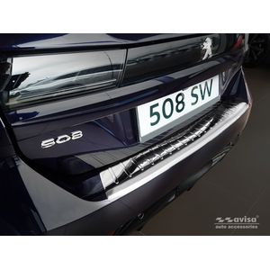 Achterbumperbeschermer | Peugeot | 508 SW 19- 5d sta. | Ribs | RVS rvs zilver