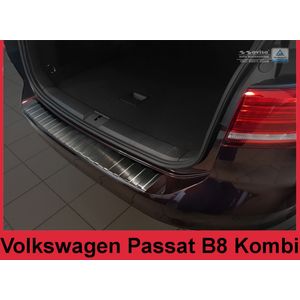 Achterbumperbeschermer | Volkswagen | Passat Variant 14- 5d sta. | RVS zwart Zijdeglans