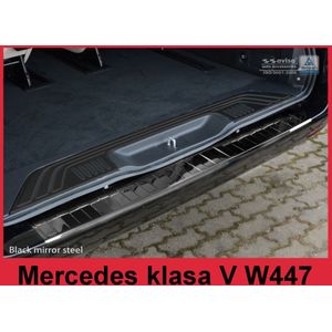 Achterbumperbeschermer | Mercedes-Benz | V-klasse 14- 5d bus. / Vito Tourer 14- 4d bus. | korte versie | RVS glanzend zwart