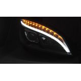 Koplampen | Mercedes-Benz | C-klasse 07-11 4d sed. W204 / C-klasse Estate 07-11 5d sta. | LED | Dynamic Turn signals | Tube Light zwart