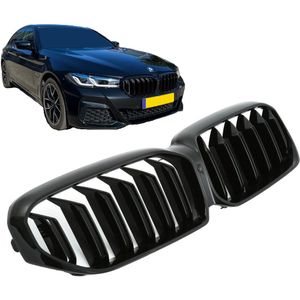 Nieren | BMW | 5-serie 20- 4d sed. G30 LCI / 5-serie Touring 20- 5d sta. G31 LCI | M5-Look | dubbele spijlen | grillen set | Glanzend zwart