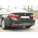 Rieger diffuser | BMW 4-Serie F32 / F33 / F36 (alleen 435i / 440i) 2013- | ABS | duplex uitlaat dubbel | incl. gaasinzet | Carbon-look