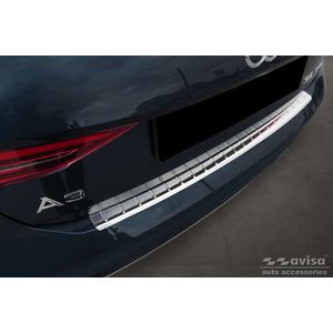 Achterbumperbeschermer | Audi | A3 Sportback 20- 5d hat. | type 8Y | Ribs | RVS rvs zilver