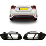 Uitlaatsierstukken | voor AMG diffuser | Mercedes-Benz | A-klasse W176 / CLA-klasse C117 / GLA-klasse X156 / GLB-klasse X247 | A45 AMG-Look | set | zwart | 02