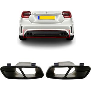 Uitlaatsierstukken | voor AMG diffuser | Mercedes-Benz | A-klasse W176 / CLA-klasse C117 / GLA-klasse X156 / GLB-klasse X247 | A45 AMG-Look | set | zwart | 02