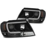 Koplampen | Jeep | Grand Cherokee 03-05 5d suv. | LED | Tube Light zwart