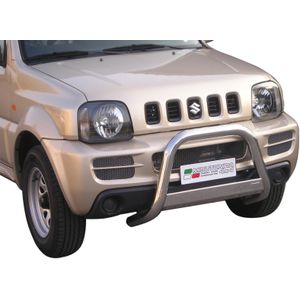 Pushbar | Suzuki | Jimny Metal Top 05-12 3d suv. | rvs zilver Medium Bar RVS CE-keur