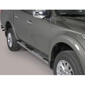 Side Bars | Mitsubishi | L200 15- 4d pic. | D.C. | rvs zilver Design Side Protection RVS