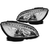 Koplampen | Mercedes-Benz | C-klasse 07-11 4d sed. W204 / C-klasse Estate 07-11 5d sta. | LED | Tube Light chroom