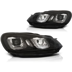 Koplampen Real DRL | Volkswagen Golf VI 2008-2012 | Golf 7 look U-type zwart