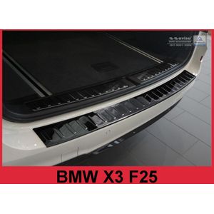 Achterbumperbeschermer | BMW | X3 14-17 5d suv. F25 LCI | RVS zwart Glanzend