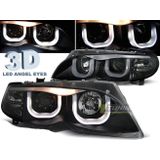 Koplampen | BMW 3-Series E46 2001-2005 | 3D LED Angel Eyes | zwart